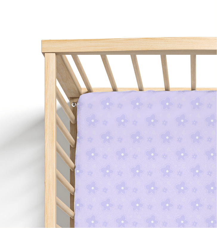 Jersey Knit Polyester Crib Sheet in Field of Daisies - Crib Sheet - Custom Crafting Alliance, LLC