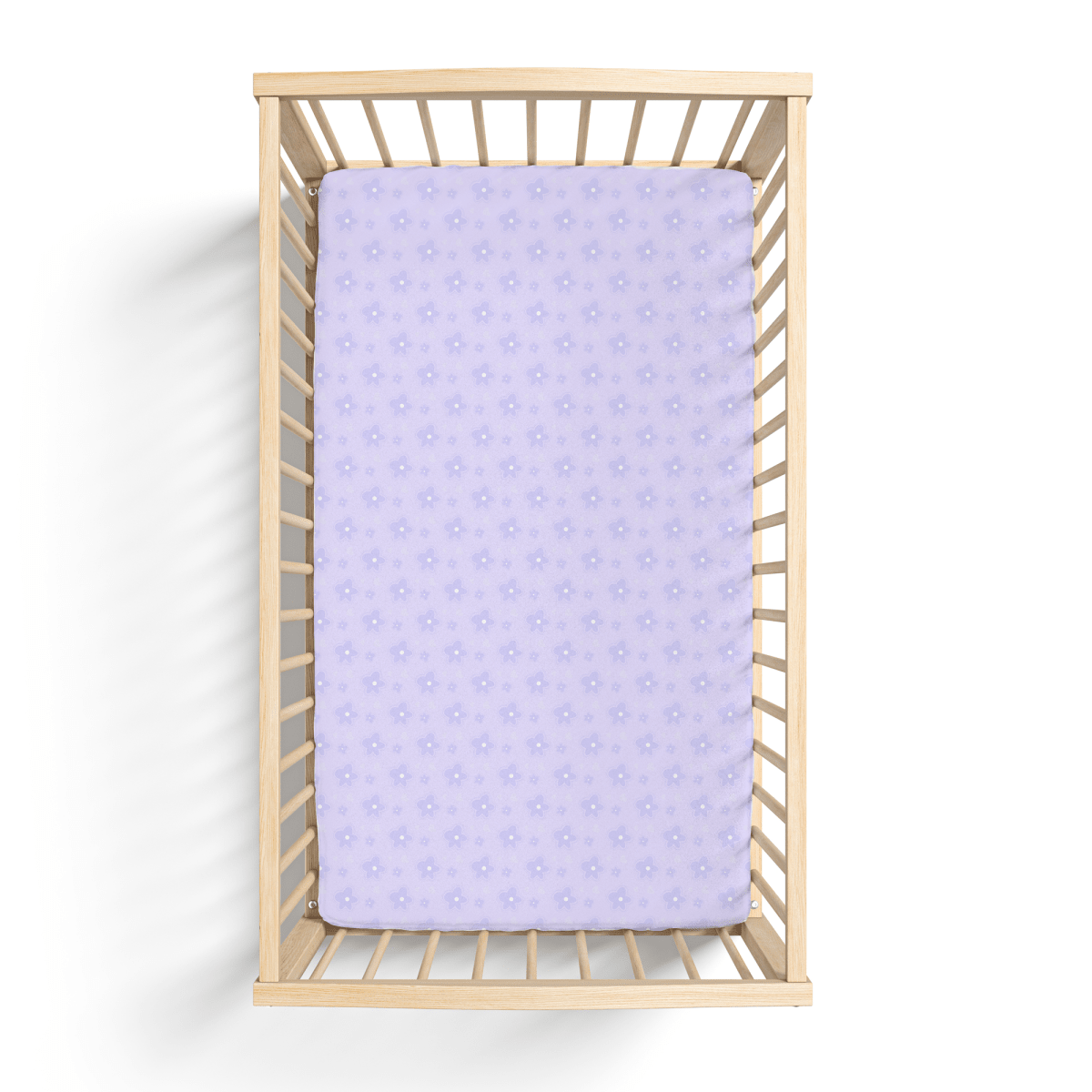 Jersey Knit Polyester Crib Sheet in Field of Daisies - Crib Sheet - Custom Crafting Alliance, LLC