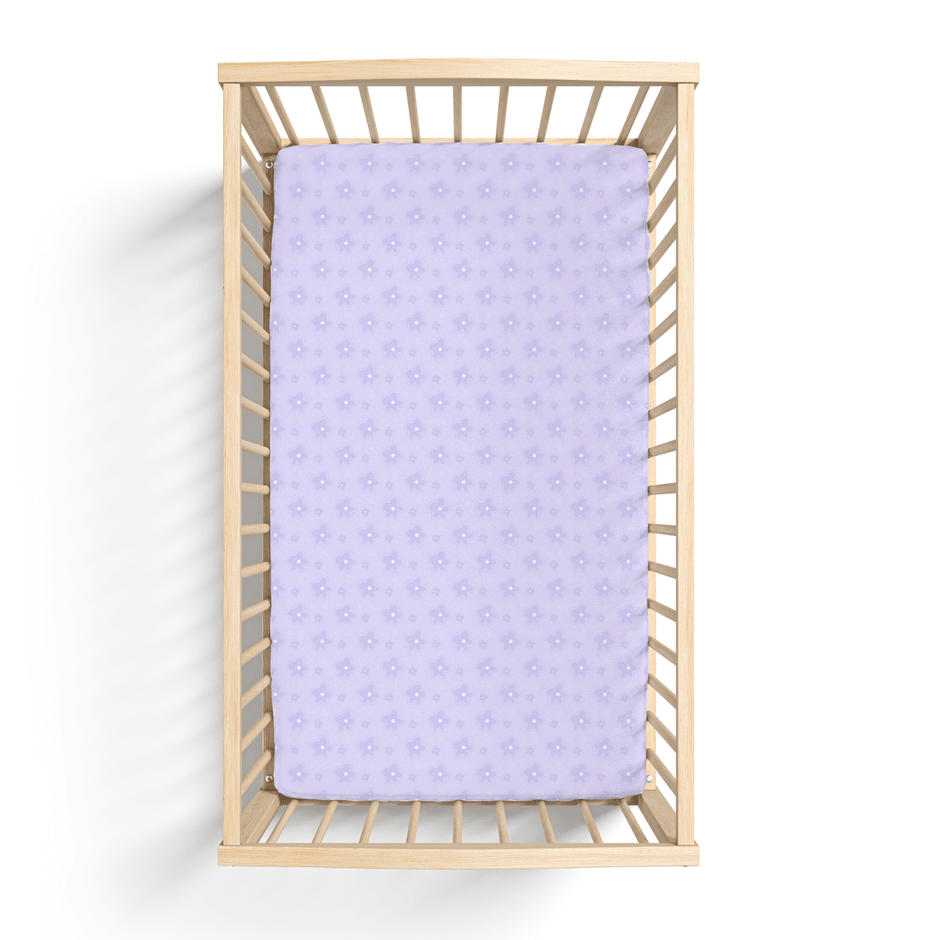 Jersey Knit Polyester Crib Sheet in Field of Daisies - Crib Sheet - Custom Crafting Alliance, LLC