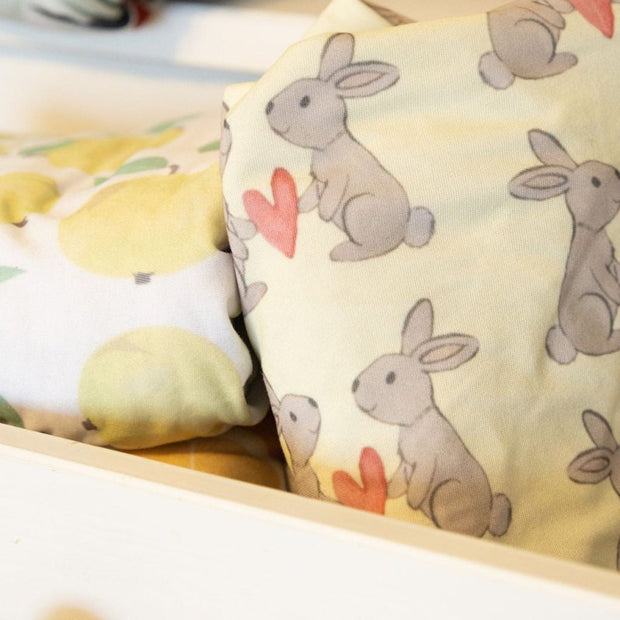 Jersey Knit Polyester Crib Sheet in Some Bunny Loves Me - Crib Sheet - Custom Crafting Alliance, LLC