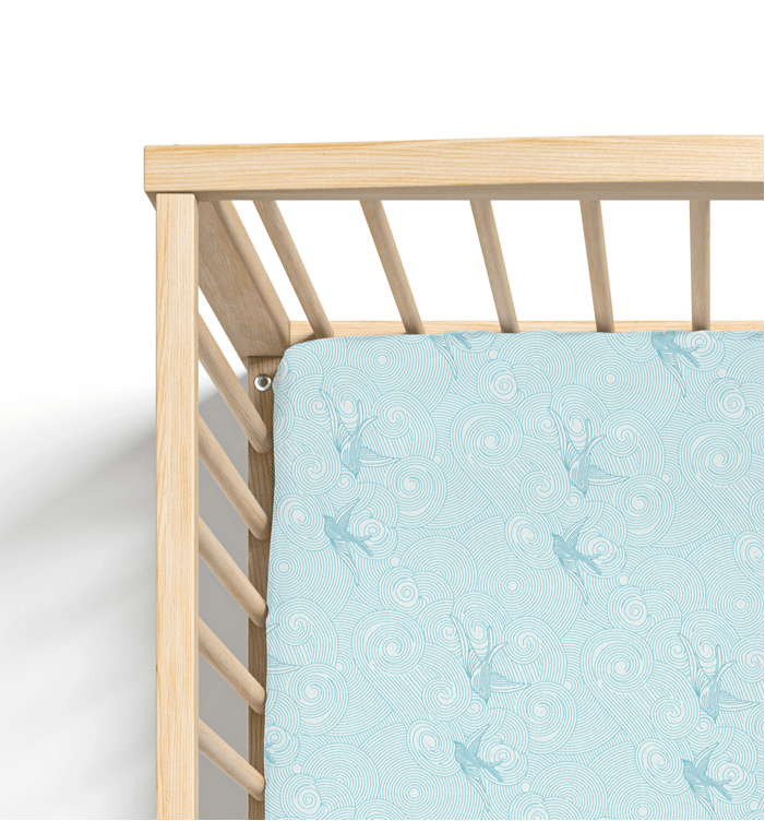 Jersey Knit Polyester Crib Sheet in Tranquil Skies - Crib Sheet - Custom Crafting Alliance, LLC