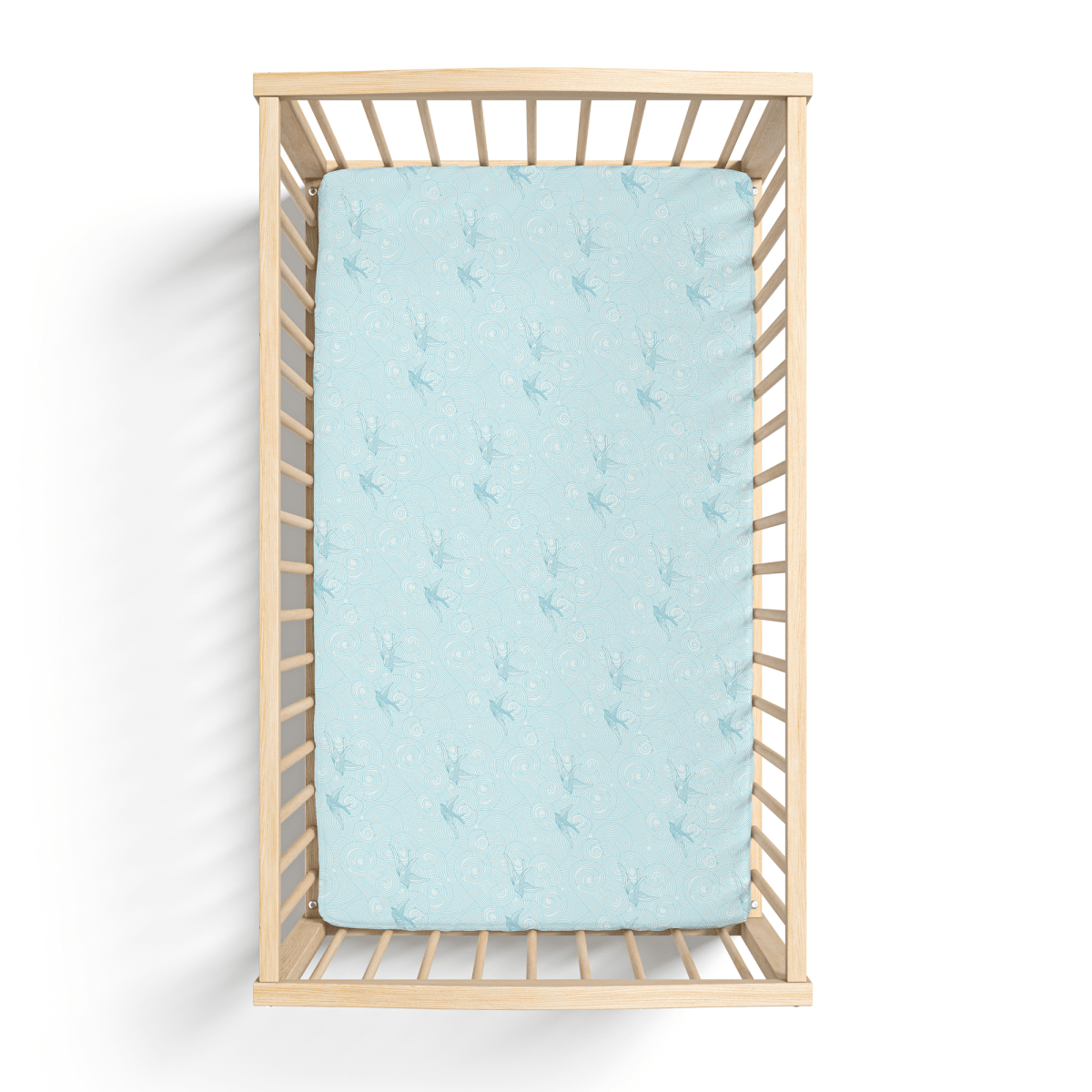 Jersey Knit Polyester Crib Sheet in Tranquil Skies - Crib Sheet - Custom Crafting Alliance, LLC