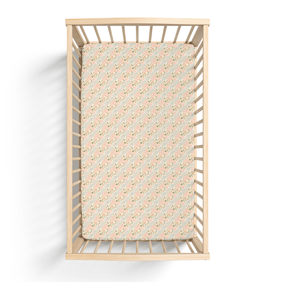 Jersey Knit Polyester Crib Sheet in Wildflower Meadow - Crib Sheet - Custom Crafting Alliance, LLC