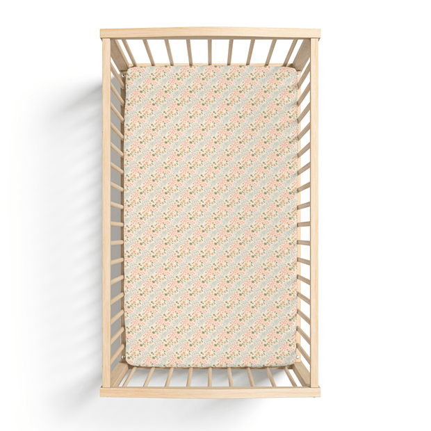 Jersey Knit Polyester Crib Sheet in Wildflower Meadow - Crib Sheet - Custom Crafting Alliance, LLC