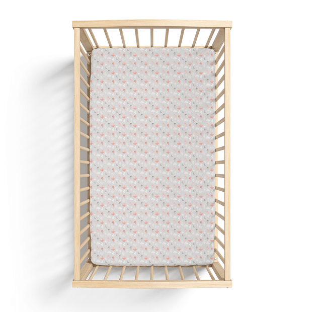 Jersey Knit Polyester Crib Sheet in Woodland Mushroom Meadow - Crib Sheet - Custom Crafting Alliance, LLC