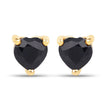 0.70 Carat Genuine Black Sapphire 14K Yellow Gold Earrings