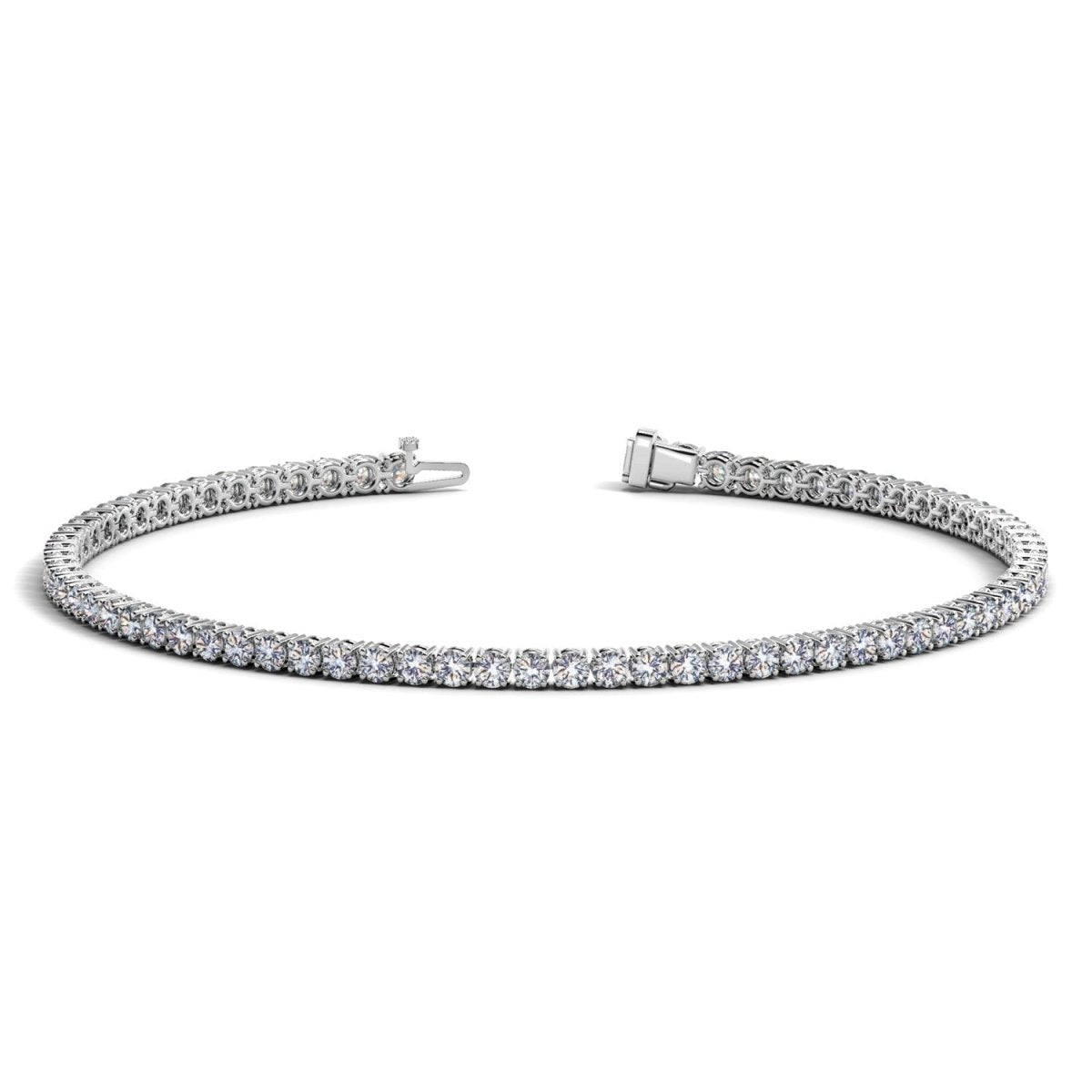 Lab Grown Round Diamond Tennis Bracelet in 14k White Gold (2 cctw F/G VS2/SI1) - Bracelets - Custom Crafting Alliance, LLC