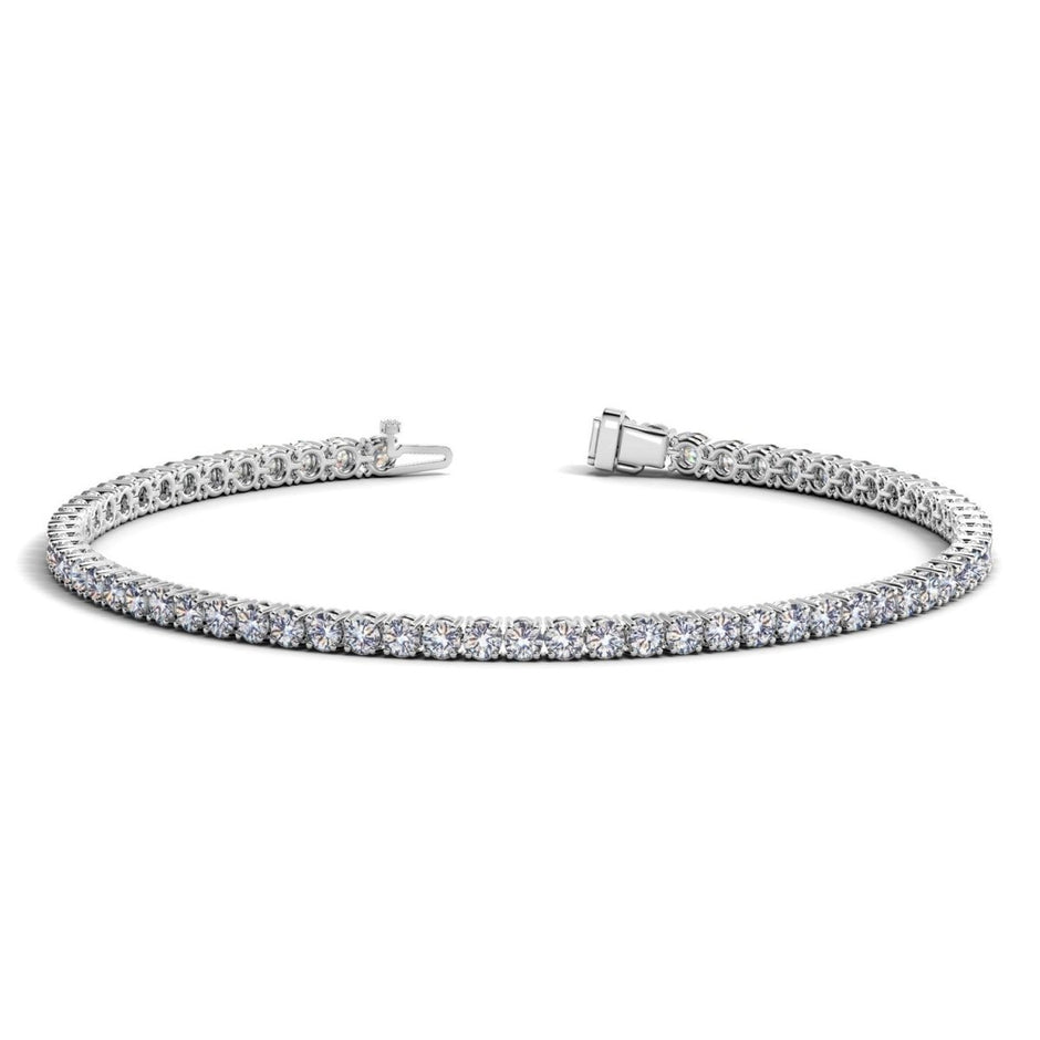 Lab Grown Round Diamond Tennis Bracelet in 14k White Gold (3 cctw F/G VS2/SI1) - Bracelets - Custom Crafting Alliance, LLC