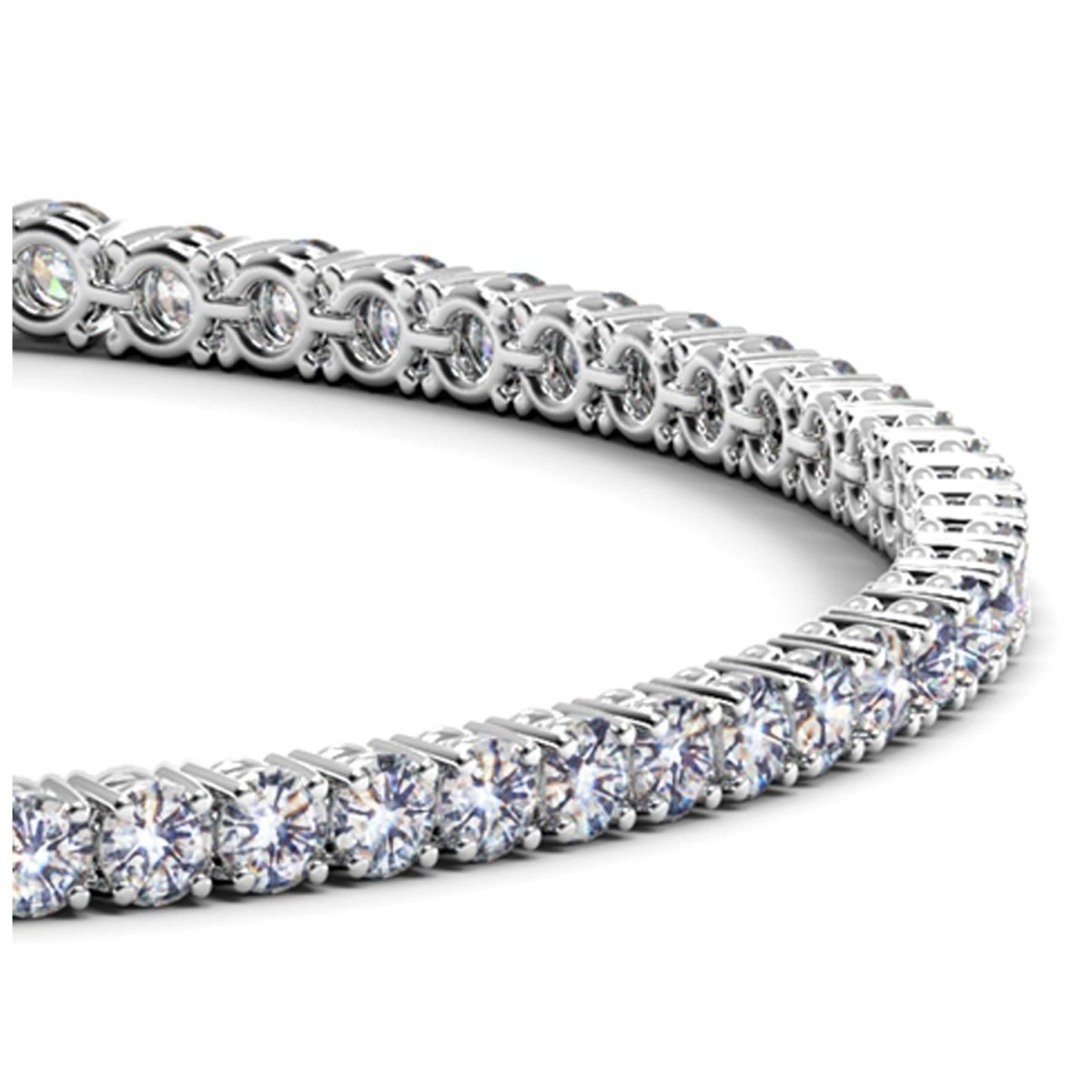 Lab Grown Round Diamond Tennis Bracelet in 14k White Gold (3 cctw F/G VS2/SI1) - Bracelets - Custom Crafting Alliance, LLC