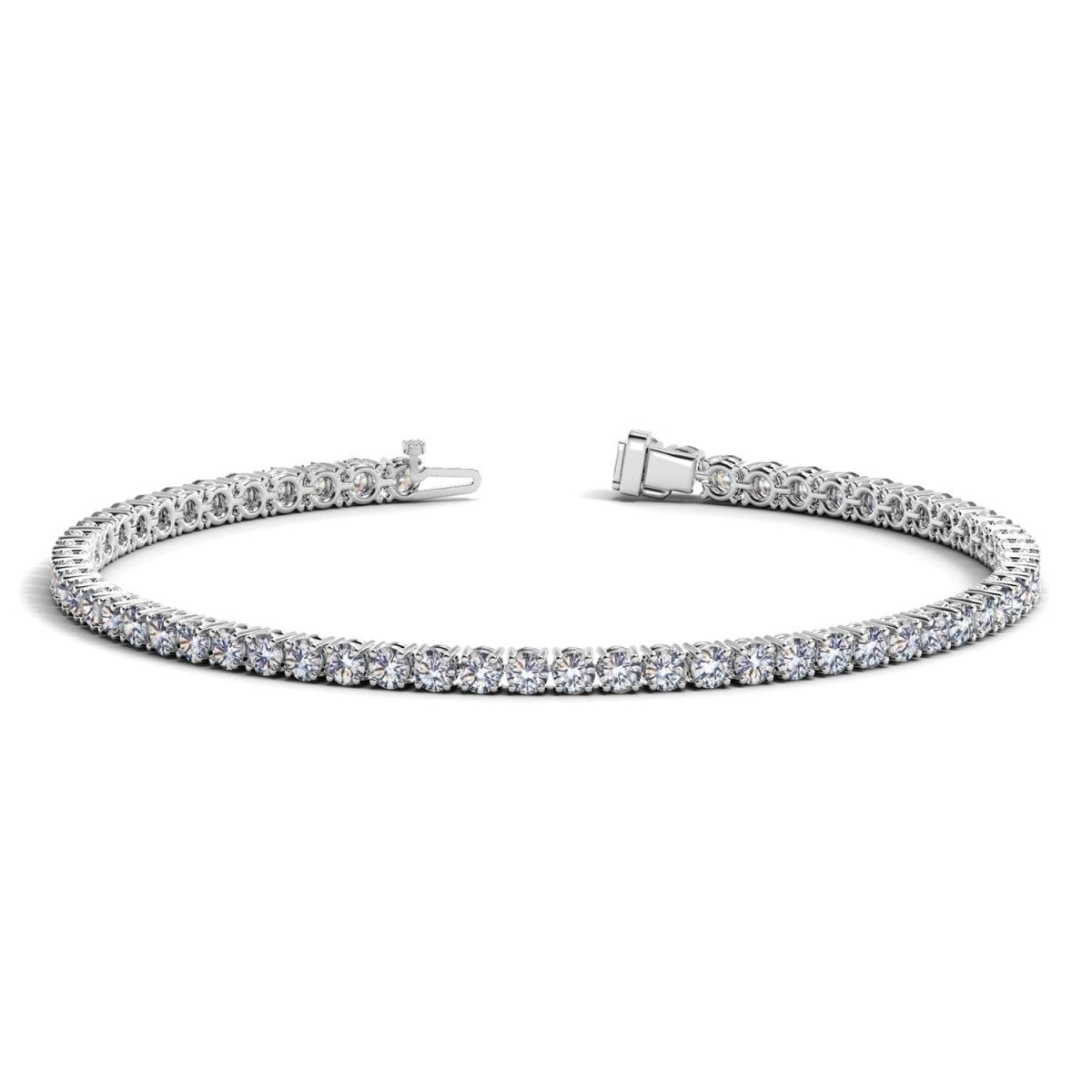 Lab Grown Round Diamond Tennis Bracelet in 14k White Gold (4 cctw F/G VS2/SI1) - Bracelets - Custom Crafting Alliance, LLC