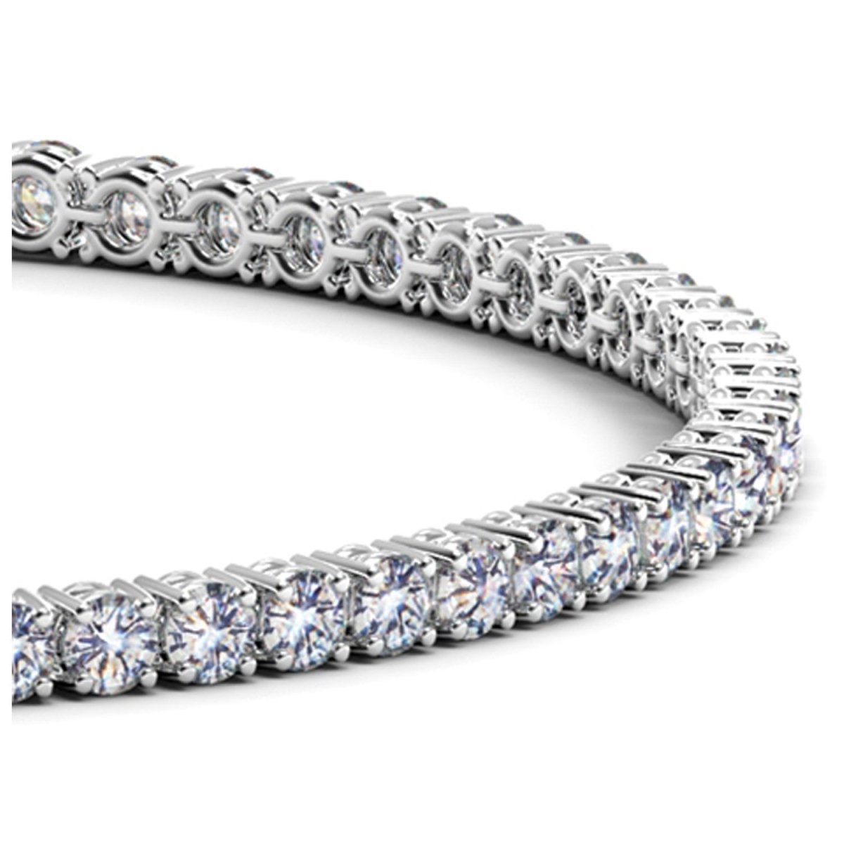 Lab Grown Round Diamond Tennis Bracelet in 14k White Gold (4 cctw F/G VS2/SI1) - Bracelets - Custom Crafting Alliance, LLC
