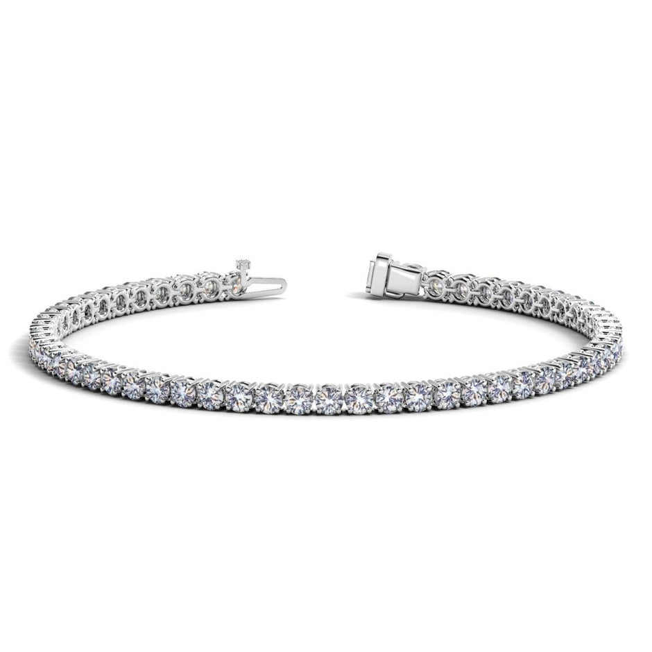 Lab Grown Round Diamond Tennis Bracelet in 14k White Gold (5 cctw F/G VS2/SI1) - Bracelets - Custom Crafting Alliance, LLC