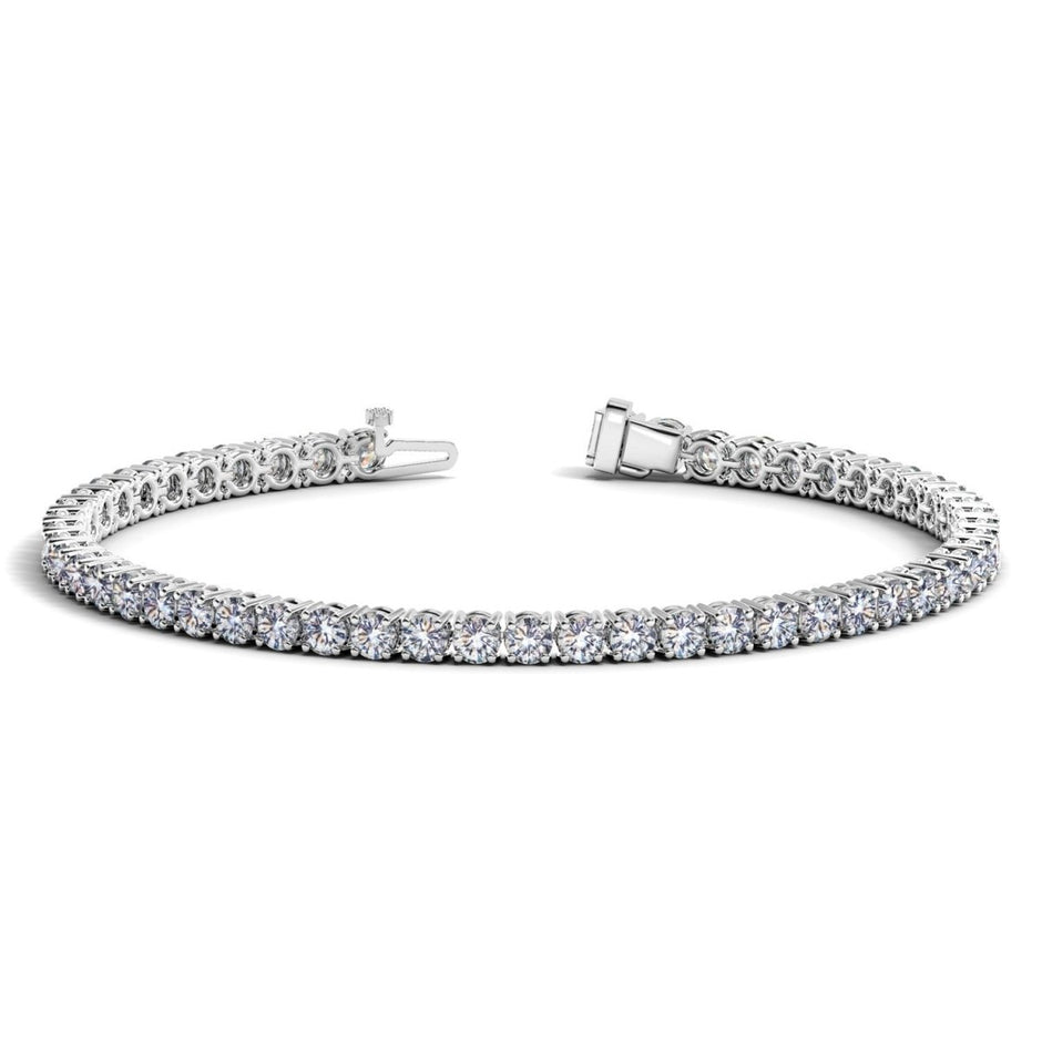 Lab Grown Round Diamond Tennis Bracelet in 14k White Gold (6 cctw F/G VS2/SI1) - Bracelets - Custom Crafting Alliance, LLC