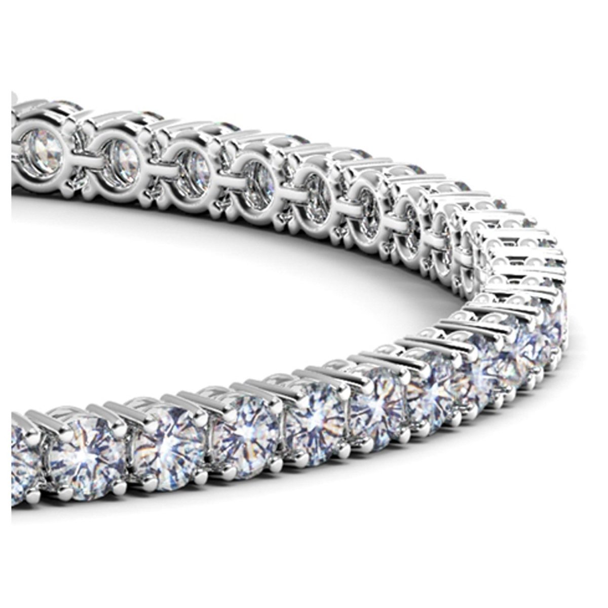Lab Grown Round Diamond Tennis Bracelet in 14k White Gold (6 cctw F/G VS2/SI1) - Bracelets - Custom Crafting Alliance, LLC