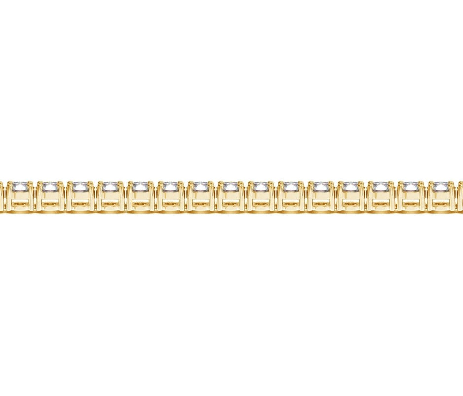Lab Grown Round Diamond Tennis Bracelet in 14k Yellow Gold (10 cctw F/G VS2/SI1) - Bracelets - Custom Crafting Alliance, LLC
