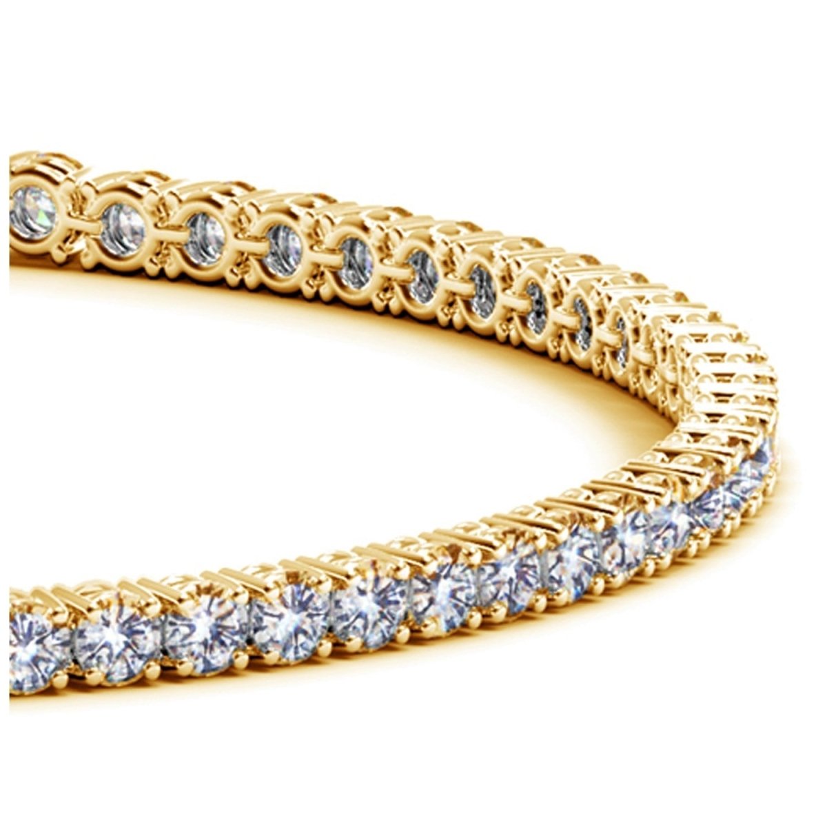 Lab Grown Round Diamond Tennis Bracelet in 14k Yellow Gold (3 cctw F/G VS2/SI1) - Bracelets - Custom Crafting Alliance, LLC