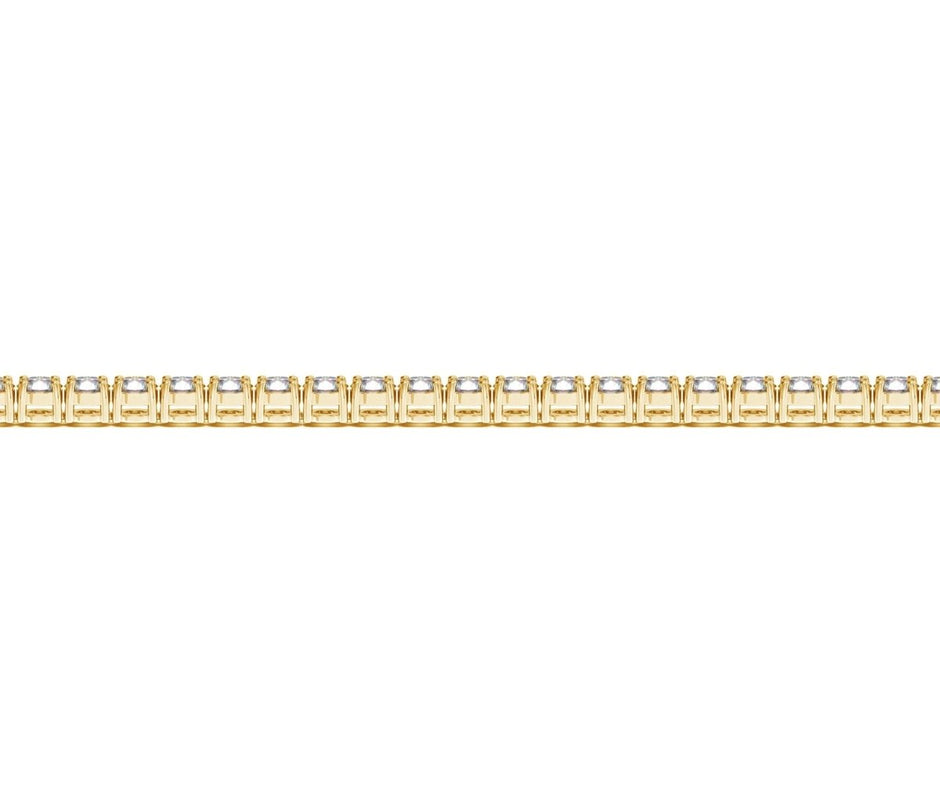 Lab Grown Round Diamond Tennis Bracelet in 14k Yellow Gold (4 cctw F/G VS2/SI1) - Bracelets - Custom Crafting Alliance, LLC