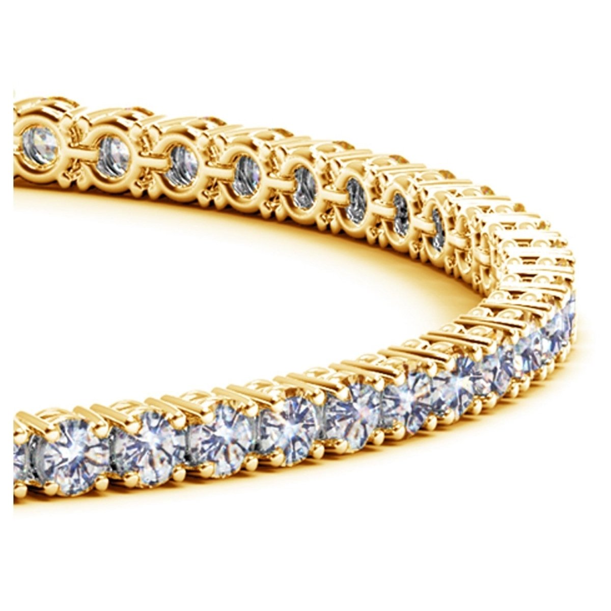 Lab Grown Round Diamond Tennis Bracelet in 14k Yellow Gold (5 cctw F/G VS2/SI1) - Bracelets - Custom Crafting Alliance, LLC