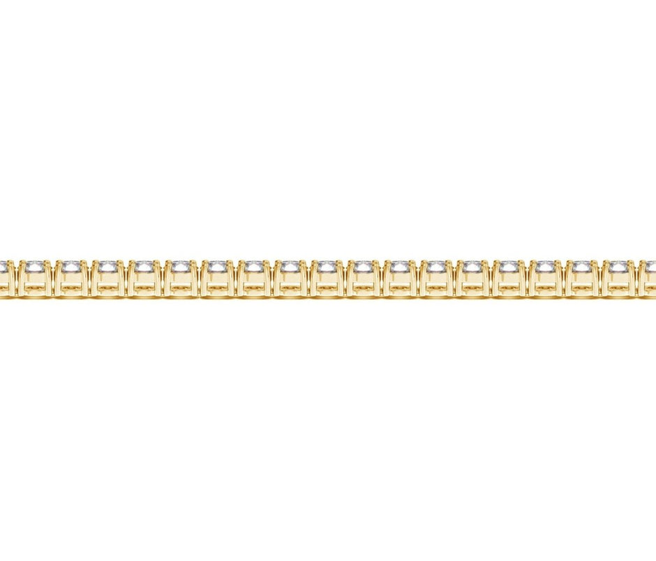 Lab Grown Round Diamond Tennis Bracelet in 14k Yellow Gold (5 cctw F/G VS2/SI1) - Bracelets - Custom Crafting Alliance, LLC