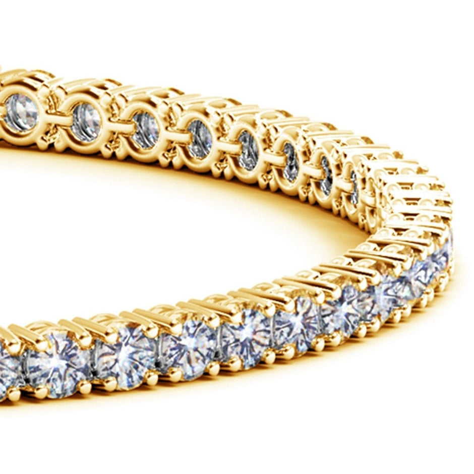 Lab Grown Round Diamond Tennis Bracelet in 14k Yellow Gold (7 cctw F/G VS2/SI1) - Bracelets - Custom Crafting Alliance, LLC