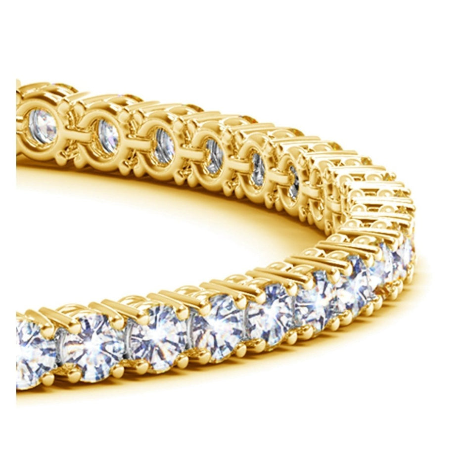 Lab Grown Round Diamond Tennis Bracelet in 14k Yellow Gold (8 cctw F/G VS2/SI1) - Bracelets - Custom Crafting Alliance, LLC