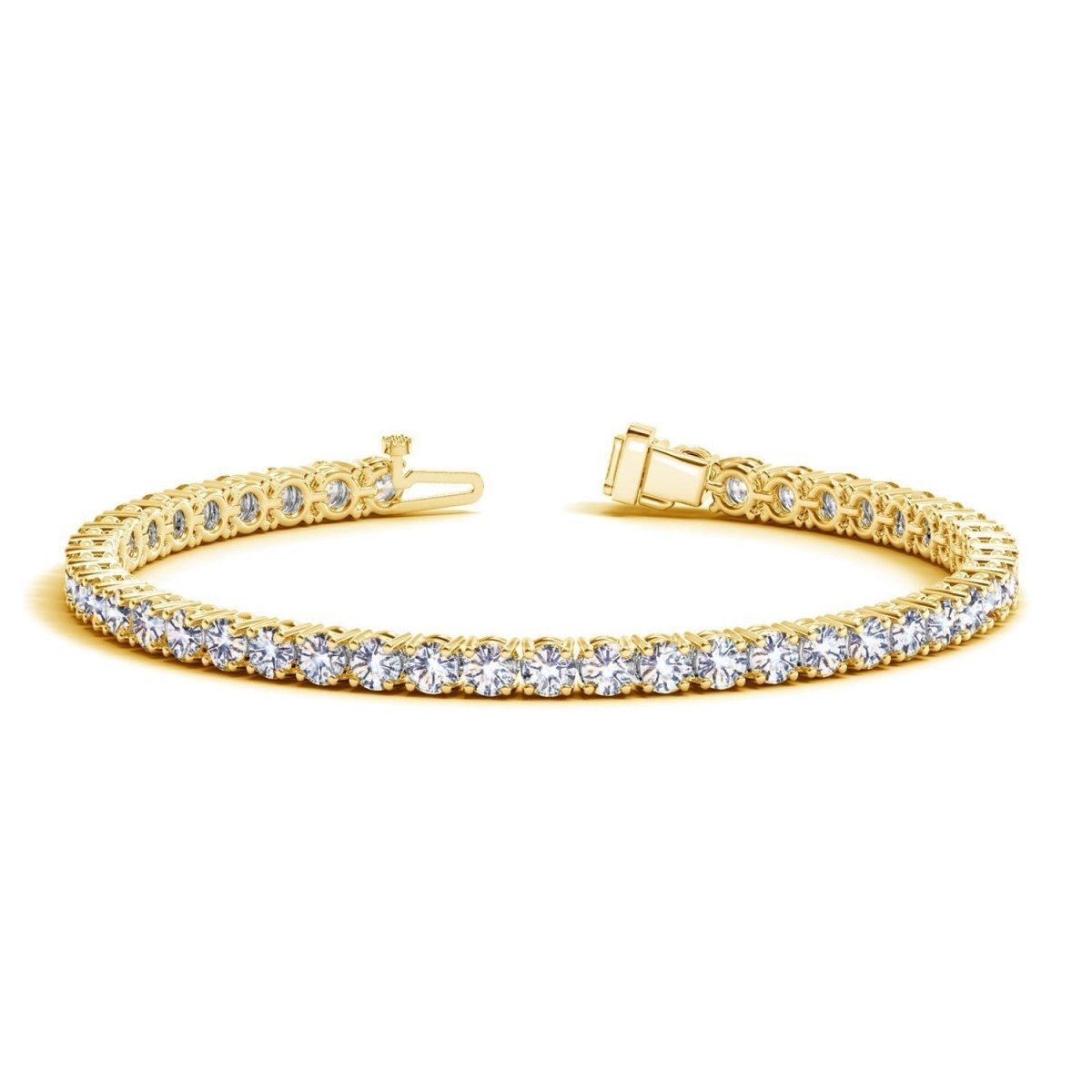 Lab Grown Round Diamond Tennis Bracelet in 14k Yellow Gold (8 cctw F/G VS2/SI1) - Bracelets - Custom Crafting Alliance, LLC