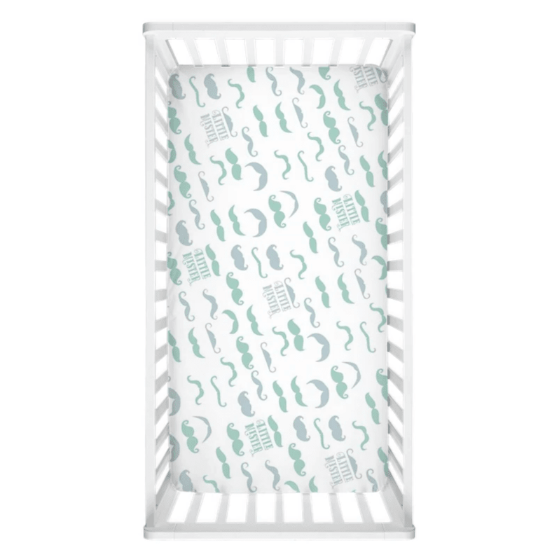 Little Mister Mustaches Crib Sheet - Crib Sheet - Custom Crafting Alliance, LLC