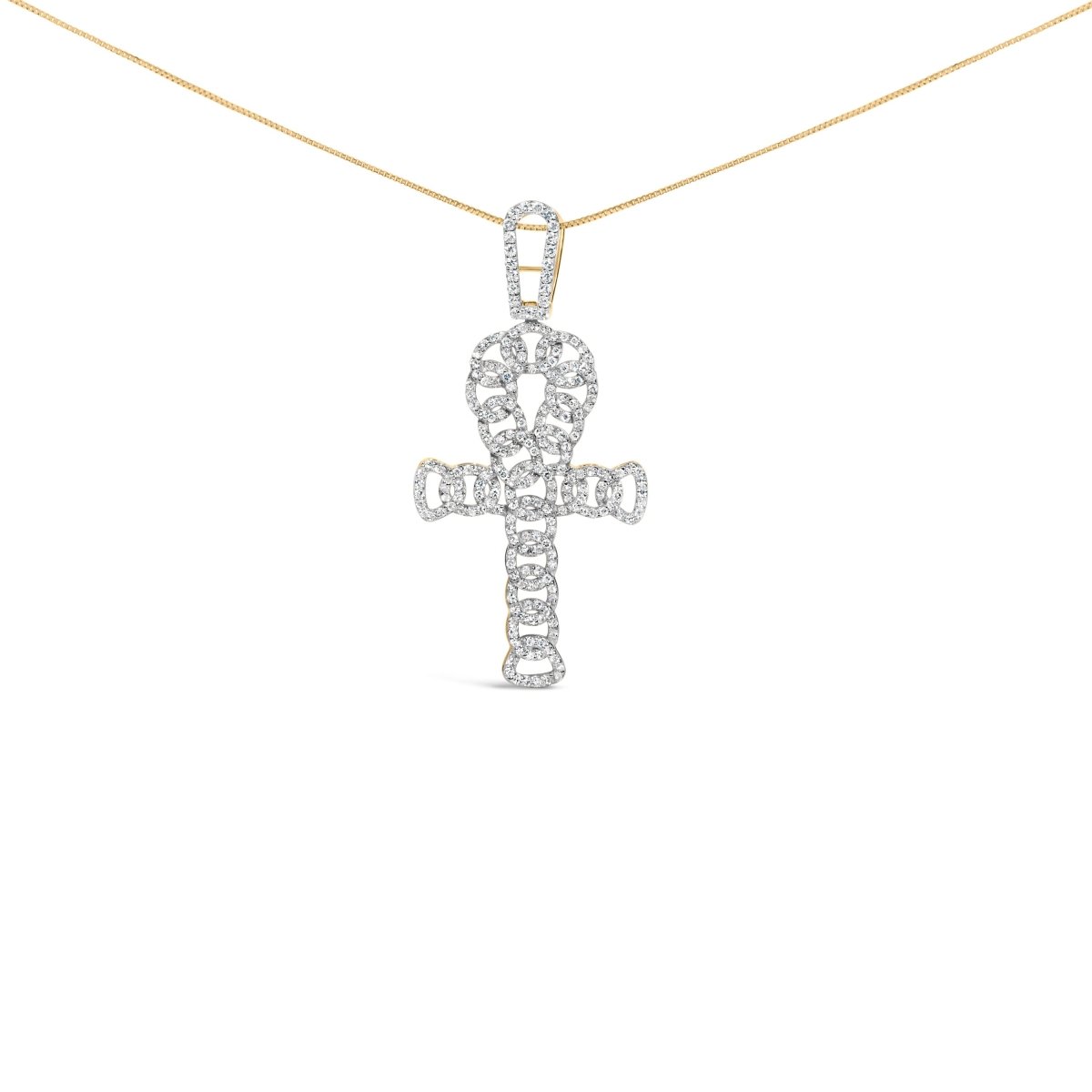 Men's 10K Yellow Gold 1.00 Cttw Ankh Cross Pendant - Necklaces - Custom Crafting Alliance, LLC