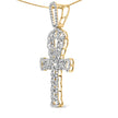 Men's 10K Yellow Gold 1.00 Cttw Ankh Cross Pendant - Necklaces - Custom Crafting Alliance, LLC