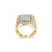 Men's 10K Yellow Gold 2 1/8 Cttw Diamond Composite Cluster Cocktail Ring Band - Rings - Custom Crafting Alliance, LLC