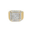 Men's 10K Yellow Gold 2 1/8 Cttw Diamond Composite Cluster Cocktail Ring Band - Rings - Custom Crafting Alliance, LLC