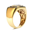 Men's 10K Yellow Gold 3/4 Cttw White and Black Treated Diamond Ring Band (Black / I-J Color, I2-I3 Clarity) - Size 10 - Rings - Custom Crafting Alliance, LLC