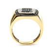 Men's 10K Yellow Gold 3/4 Cttw White and Black Treated Diamond Ring Band (Black / I-J Color, I2-I3 Clarity) - Size 10 - Rings - Custom Crafting Alliance, LLC