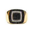 Men's 10K Yellow Gold 3/4 Cttw White and Black Treated Diamond Ring Band (Black / I-J Color, I2-I3 Clarity) - Size 10 - Rings - Custom Crafting Alliance, LLC