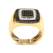 Men's 10K Yellow Gold 3/4 Cttw White and Black Treated Diamond Ring Band (Black / I-J Color, I2-I3 Clarity) - Size 10 - Rings - Custom Crafting Alliance, LLC