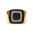 Men's 10K Yellow Gold 3/4 Cttw White and Black Treated Diamond Ring Band (Black / I-J Color, I2-I3 Clarity) - Size 10 - Rings - Custom Crafting Alliance, LLC