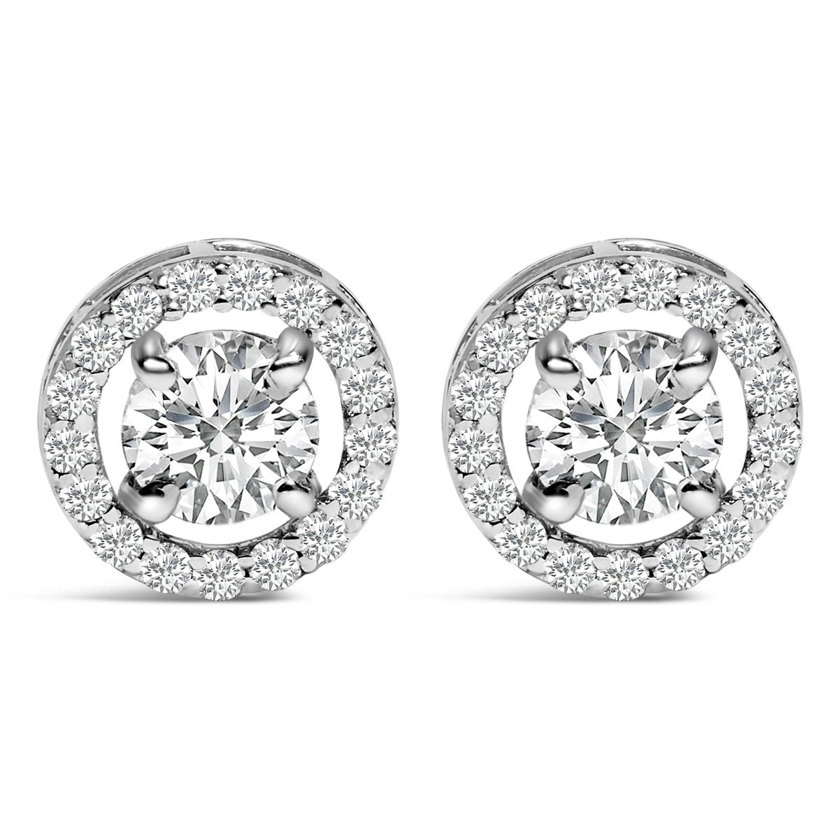Men's 14K White Gold 1 3/4 Cttw Lab Grown Diamond Halo Cufflink - Accessories - Custom Crafting Alliance, LLC