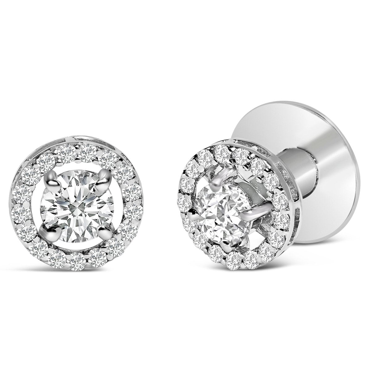 Men's 14K White Gold 1 3/4 Cttw Lab Grown Diamond Halo Cufflink - Accessories - Custom Crafting Alliance, LLC