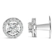 Men's 14K White Gold 1 3/4 Cttw Lab Grown Diamond Halo Cufflink - Accessories - Custom Crafting Alliance, LLC