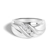 Men's .925 Sterling Silver 1/2 Cttw Diamond Channel Set 3-Stone Band Ring - Ring Size 10 - Rings - Custom Crafting Alliance, LLC