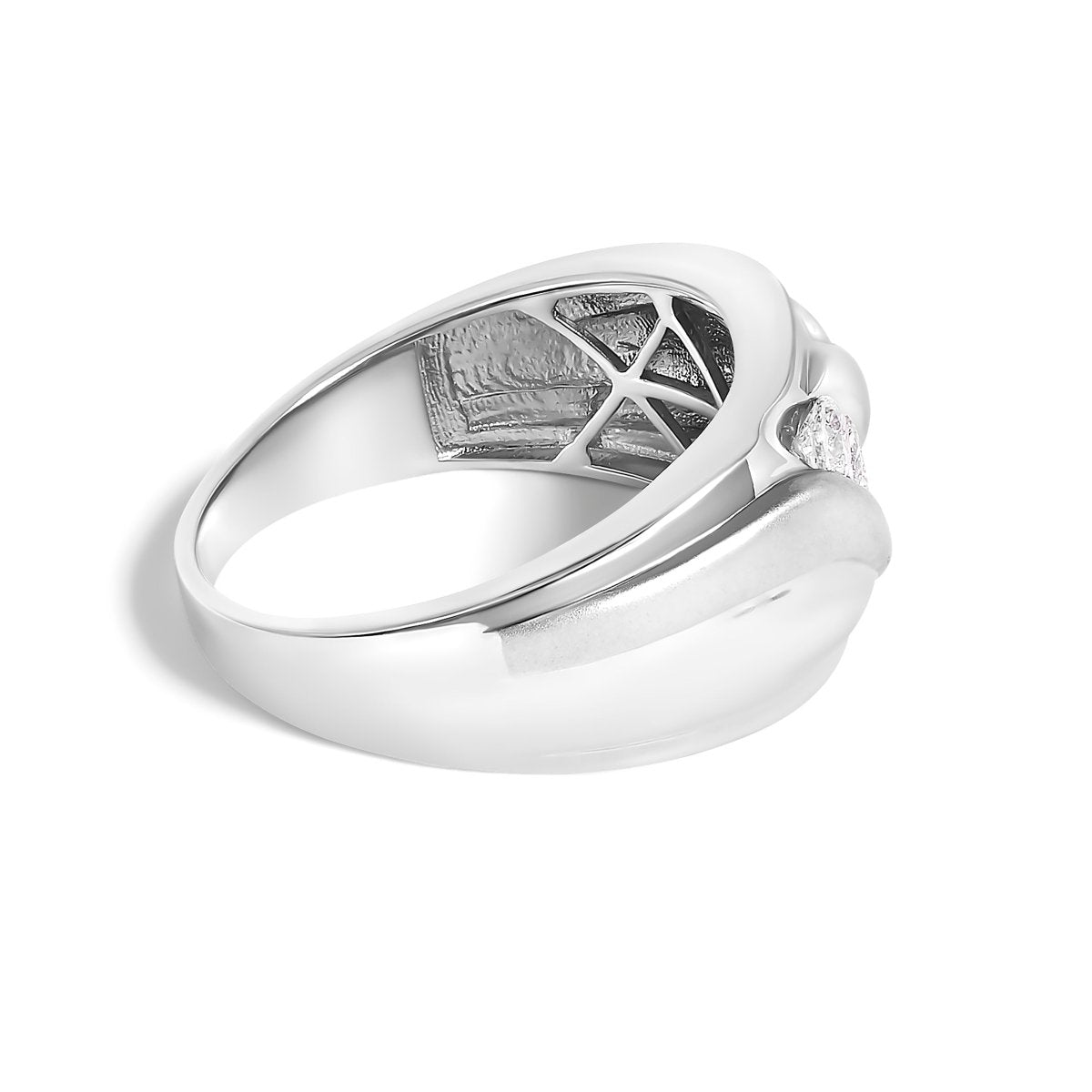 Men's .925 Sterling Silver 1/2 Cttw Diamond Channel Set 3-Stone Band Ring - Ring Size 10 - Rings - Custom Crafting Alliance, LLC