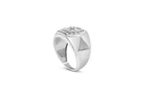 Men's .925 Sterling Silver 1/2 Cttw Multi-Diamond Hexagon Frame Ring (I-J Color, I3 Clarity) - Ring Size 10 - Rings - Custom Crafting Alliance, LLC