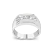 Men's .925 Sterling Silver 1/3 Cttw Diamond Channel Set 3 Stone Ring Band (I-J Color, I3 Clarity) - Ring Size 10 - Rings - Custom Crafting Alliance, LLC