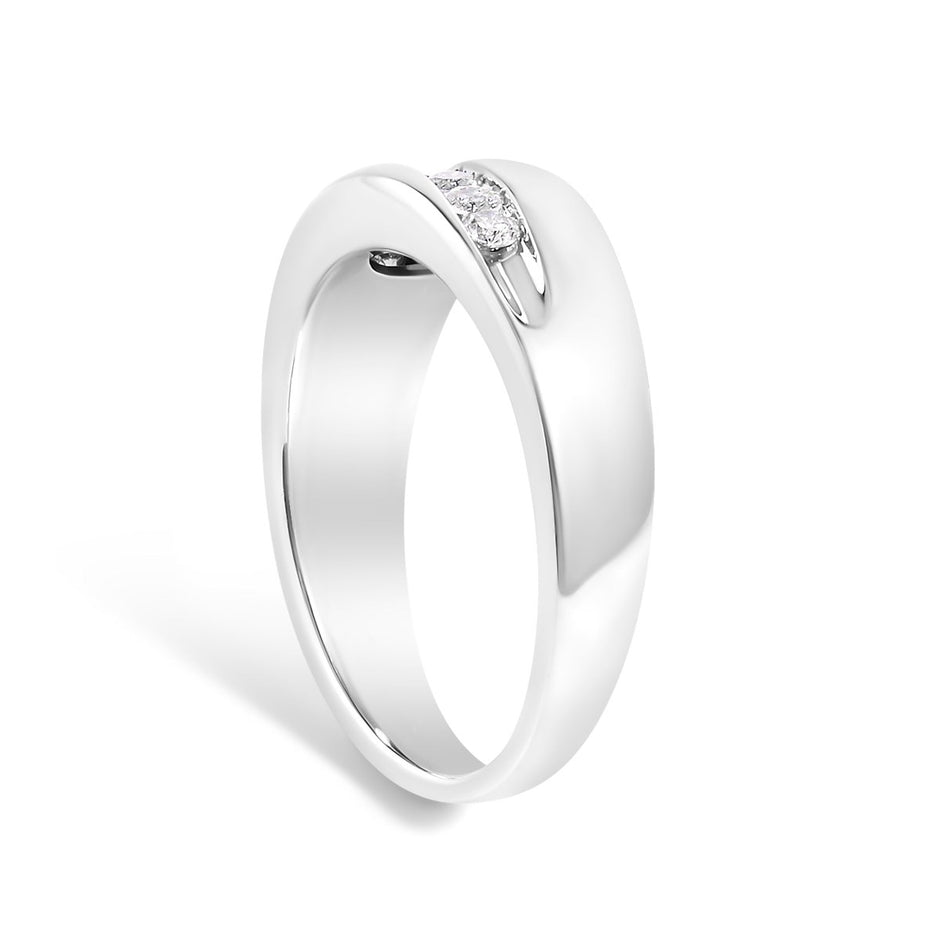 Men's.925 Sterling Silver 1/2 Cttw Diamond 9 Stone Band Ring - Size 10 - Rings - Custom Crafting Alliance, LLC