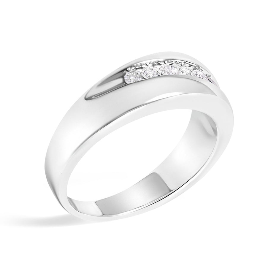 Men's.925 Sterling Silver 1/2 Cttw Diamond 9 Stone Band Ring - Size 10 - Rings - Custom Crafting Alliance, LLC