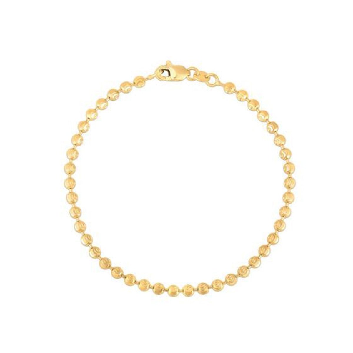 Moon Cut Bead Chain Bracelet in 14k Yellow Gold (3.00 mm) - Bracelets - Custom Crafting Alliance, LLC
