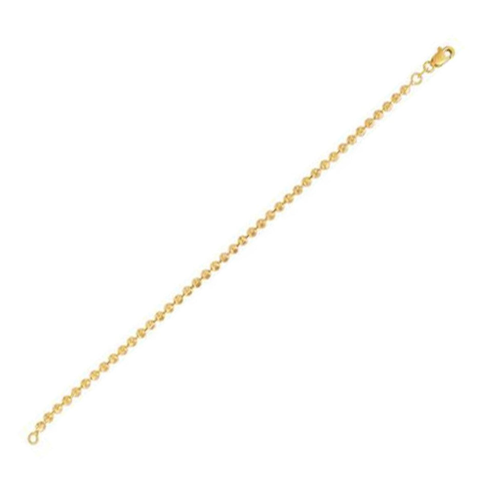 Moon Cut Bead Chain Bracelet in 14k Yellow Gold (3.00 mm) - Bracelets - Custom Crafting Alliance, LLC