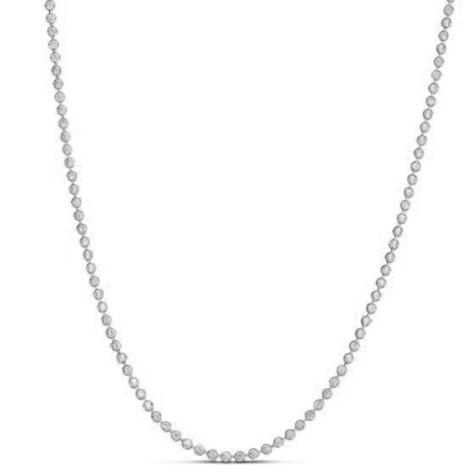 Moon Cut Bead Chain in 14k White Gold (2.50 mm) - Necklaces - Custom Crafting Alliance, LLC