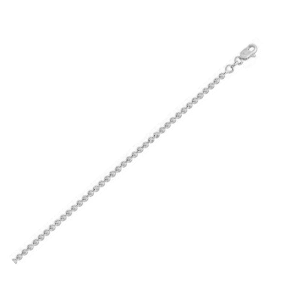 Moon Cut Bead Chain in 14k White Gold (2.50 mm) - Necklaces - Custom Crafting Alliance, LLC