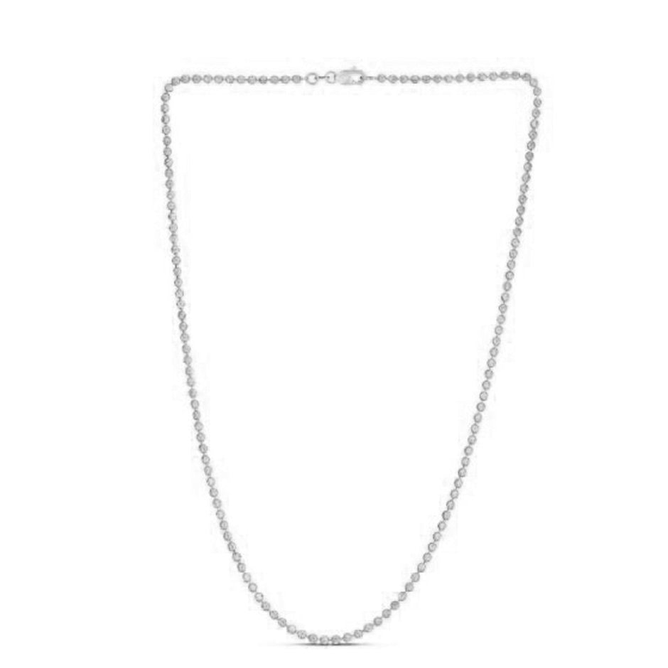 Moon Cut Bead Chain in 14k White Gold (2.50 mm) - Necklaces - Custom Crafting Alliance, LLC